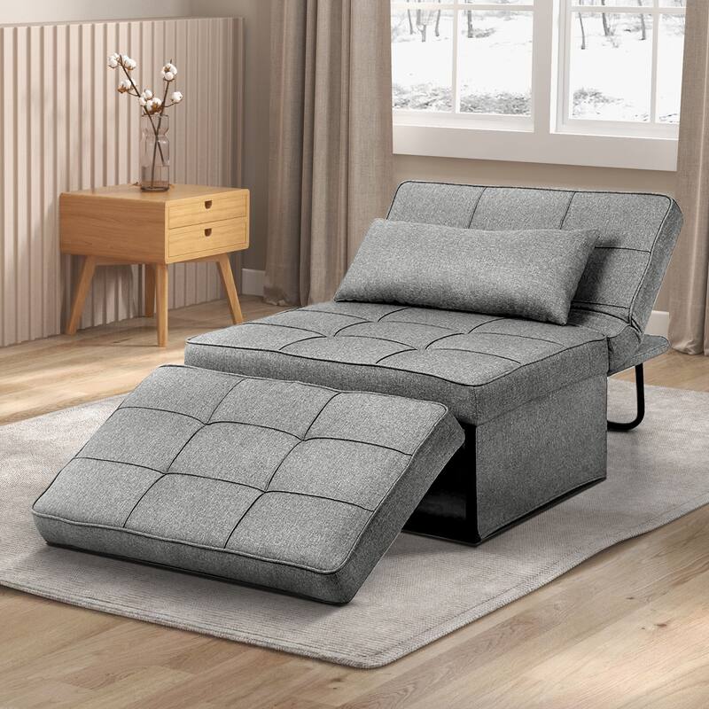Ainfox Adjustable Sofa Chair Sleeper Sofa Bed Ottoman Couch with Metal Frame