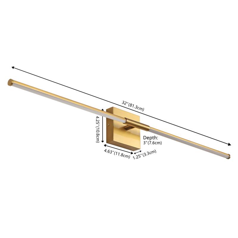 28" Dimmable Integrated LED Metal Wall Sconce, by JONATHAN Y
