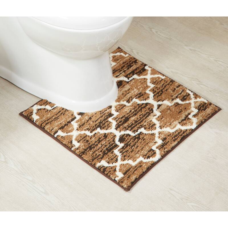 Better Trends Savio Collection 3 Pc Set Bathroom Rug - 100% Micro Polyester with Gel Foam Backing, Machine Washable Bath Mat