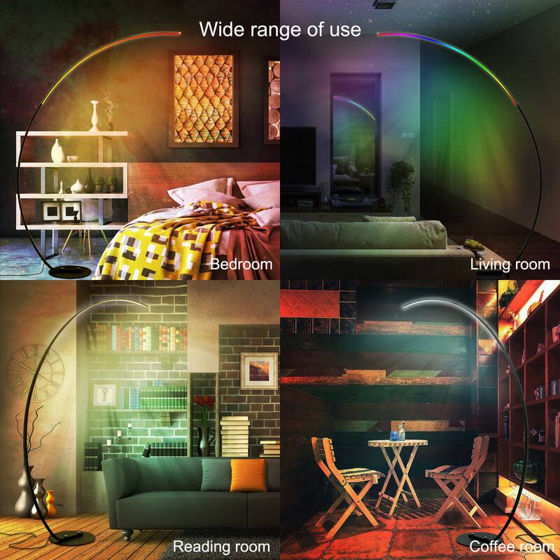 69" Dimmable LED Arched/Arc Floor Lamp - RGBW - N/A