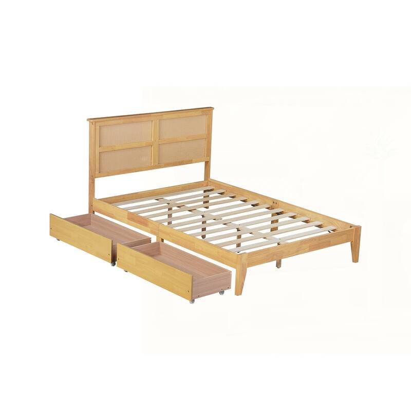 Rubber Wood Bed with Enhanced Support Salts and Feet