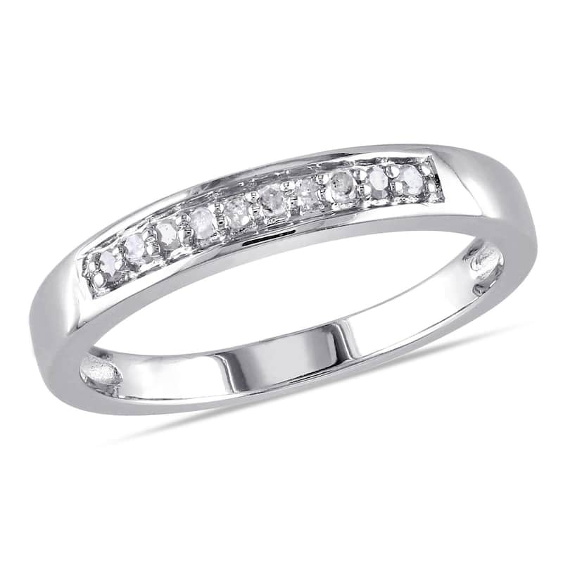 Miadora Sterling Silver 1/10ct TDW Diamond Anniversary Band