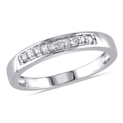 Miadora Sterling Silver 1/10ct TDW Diamond Anniversary Band
