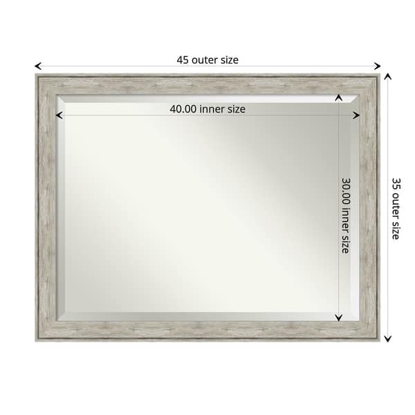 dimension image slide 0 of 12, Beveled Bathroom Wall Mirror - Crackled Metallic Frame