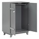 preview thumbnail 5 of 11, Grey Wooden Wardrobe Storage Armoires Cabinet with Hanging Rod and Doors - 31.5" x 19.7" x 43.4"(L x W x H)