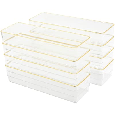 Flash Furniture BE-PB9050-G-8-MS Kerry 2" Tall Office Organizer Set - Clear / Gold
