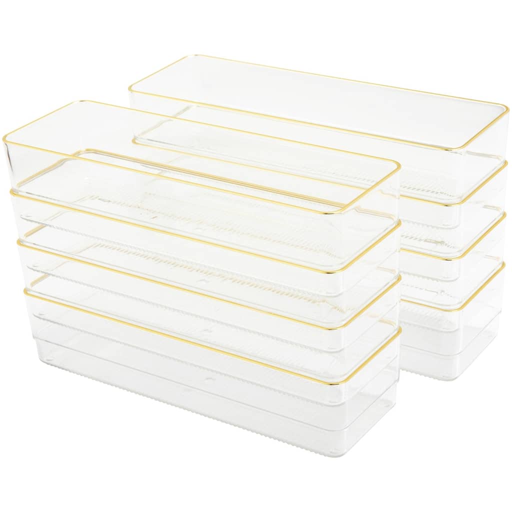 Flash Furniture BE-PB9050-G-8-MS Kerry 2" Tall Office Organizer Set - Clear / Gold