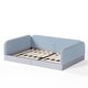 preview thumbnail 97 of 124, Bonwell Upholstered Teddy Fleece Montessori Floor Bed with Half-Enclosed & Curved Guardrails for Kids by GDFStudio