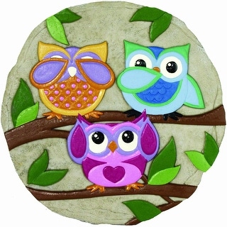 Colorful Owls Decorative Garden Stone