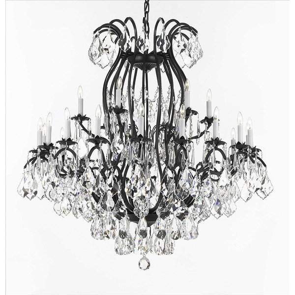 Swarovski Crystal Trimmed Chandelier Wrought Iron Lighting Swarovski Crystal Trimmed Chandelier Wrought Iron Lighting