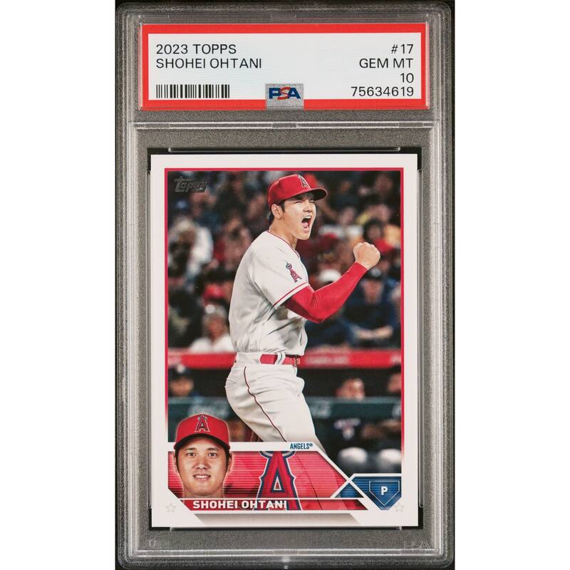 Shohei Ohtani 2023 Topps Baseball Card #17 Graded PSA 10 - 8'6" x 11'6"
