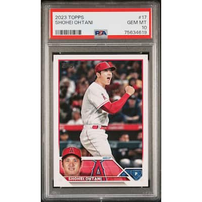 Shohei Ohtani 2023 Topps Baseball Card #17 Graded PSA 10 - 8'6" x 11'6"