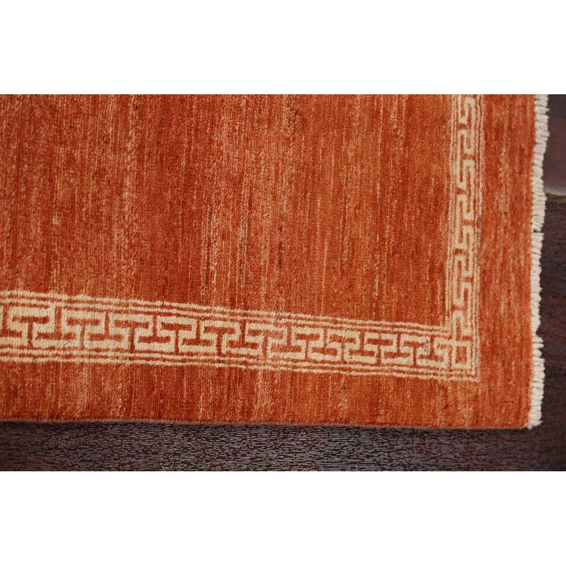 Orange Gabbeh Kashkoli Oriental Runner Rug Hand-knotted Wool Carpet - 2'6" x 8'8"