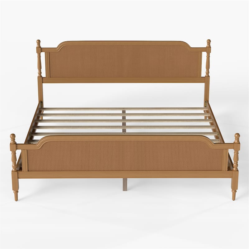 King Platform Bed Frame with Headboard