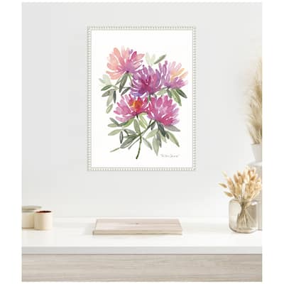 Kate and Laurel Sylvie Abstract Watercolor Pink Floral Framed Canvas by Patricia Shaw