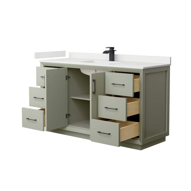 Wyndham Collection WCF414160S-QTZ-UNSMXX Strada 60" Free Standing