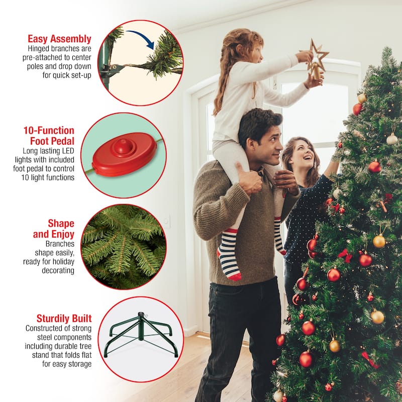 National Tree Company 7.5-foot Lakewood Spruce Tree with Dual Color LED Lights