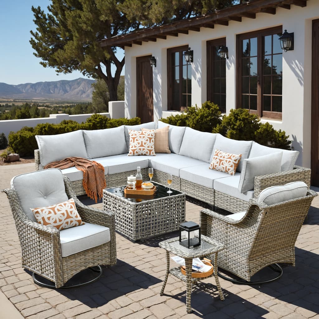 XIZZI 10-piece Outdoor Patio Furniture Sectional Sofa Set