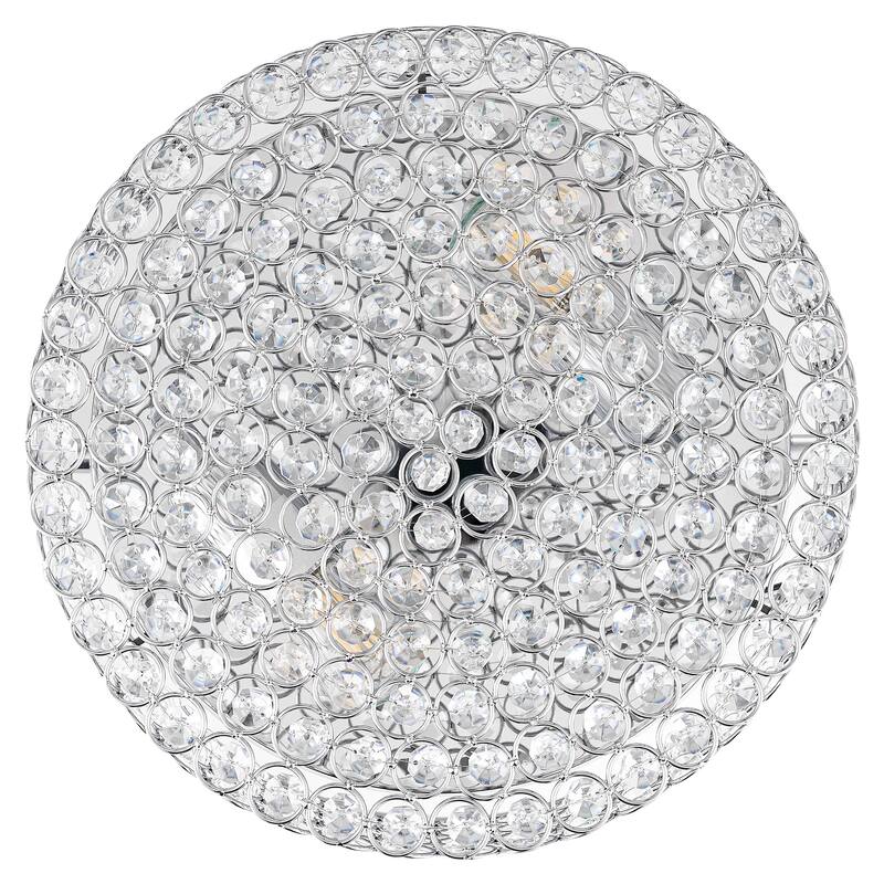 CO-Z Modern 2-Light Round Crystal Flush Mount Ceiling Light