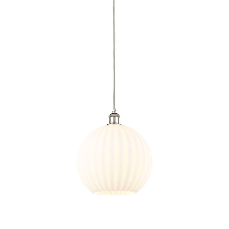 Innovations Lighting 516-1P-14-12 White Venetian Pendant White - Polished Nickel