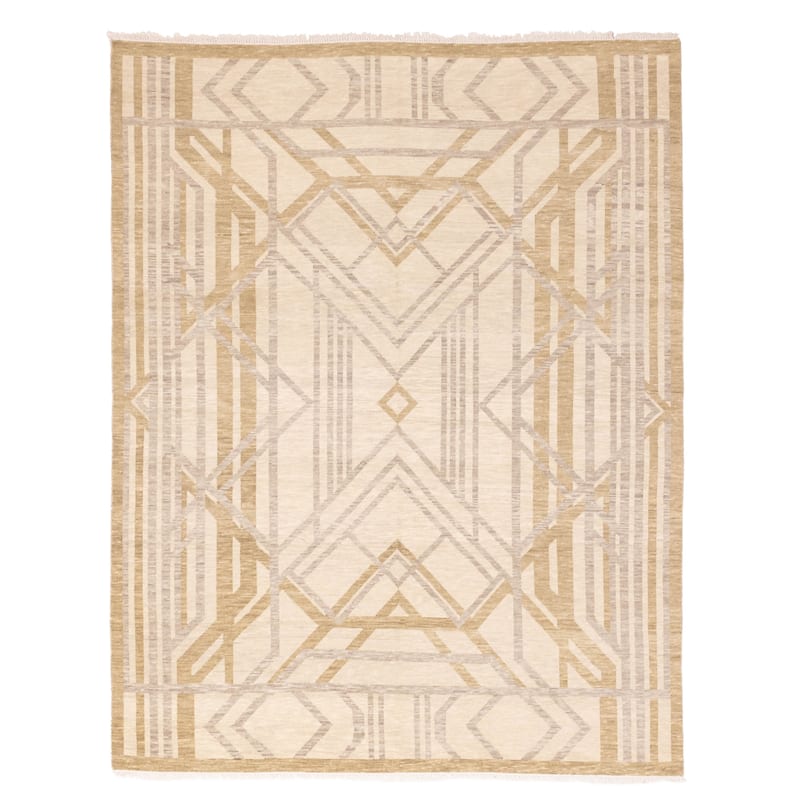 ECARPETGALLERY Hand-knotted Pak Finest Marrakesh Light Khaki Wool Rug - 7'11 x 9'11