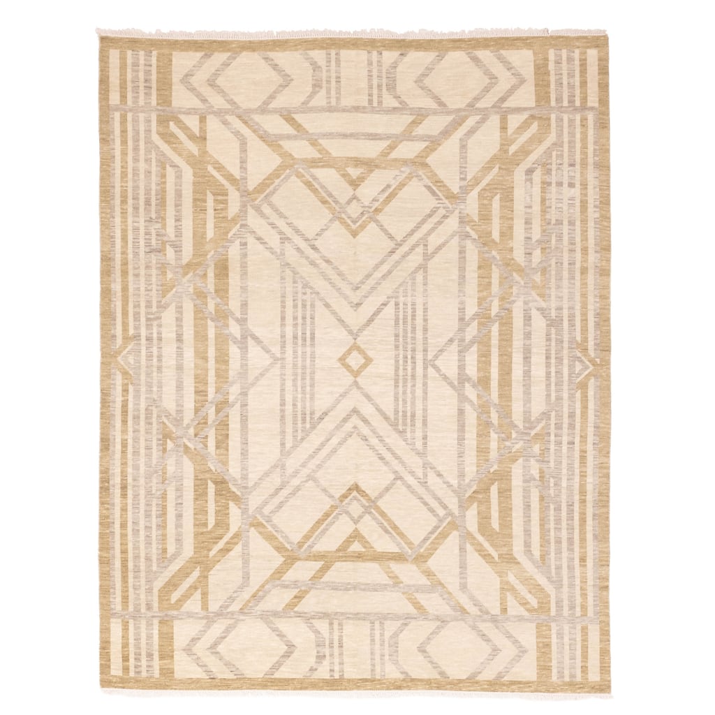 ECARPETGALLERY Hand-knotted Pak Finest Marrakesh Light Khaki Wool Rug - 7'11 x 9'11