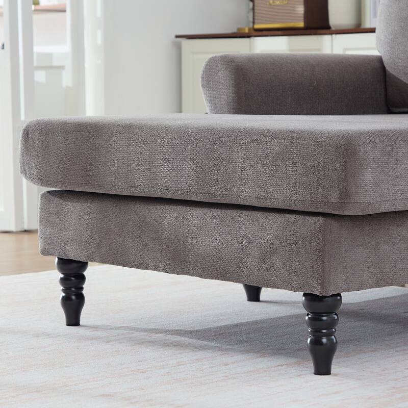 Modern Minimalist Chenille Fabric Chaise Lounge Recliner Single Sofa Living Room Bedroom