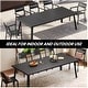 preview thumbnail 9 of 18, 7/9/11/13-Piece Set Outdoor Aluminum Dining Table with Umbrella Hole and Stackable Chairs