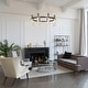 preview thumbnail 13 of 14, Modern LED 8-Light Wheel Black Gold Chandelier with Clear Acrylic Shades - Dia. 32.7" x H 13.3"