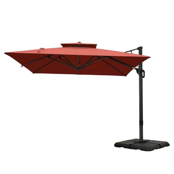 MAISON ARTS 12 ft Automatic Hydraulic Cantilever Umbrella Aluminum Pole 360 Degree Rotation - Grey-No Weights MAISON ARTS 12 ft Automatic Hydraulic Cantilever Umbrella Aluminum Pole 360 Degree Rotation - Grey-No Weights