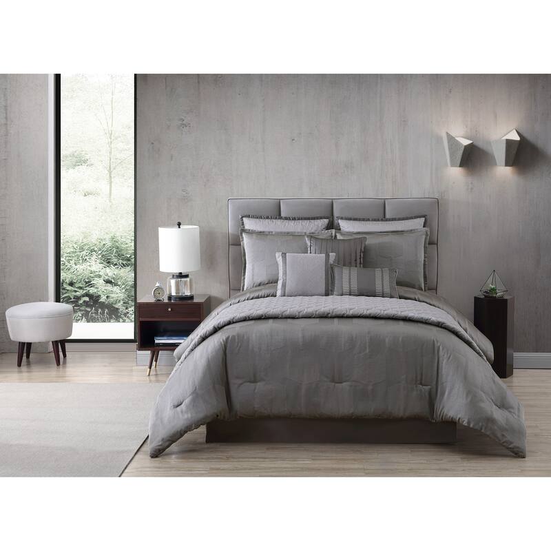 Riverbrook Home Gilmore Grey 10-piece Comforter Set - Grey - Queen