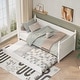 preview thumbnail 5 of 6, Wooded Frame Daybed Twin Size Guest Bed Wood Slat Support Bed Frame for Bedroom Platform Daybed with Trundle, Pull-out Wheels
