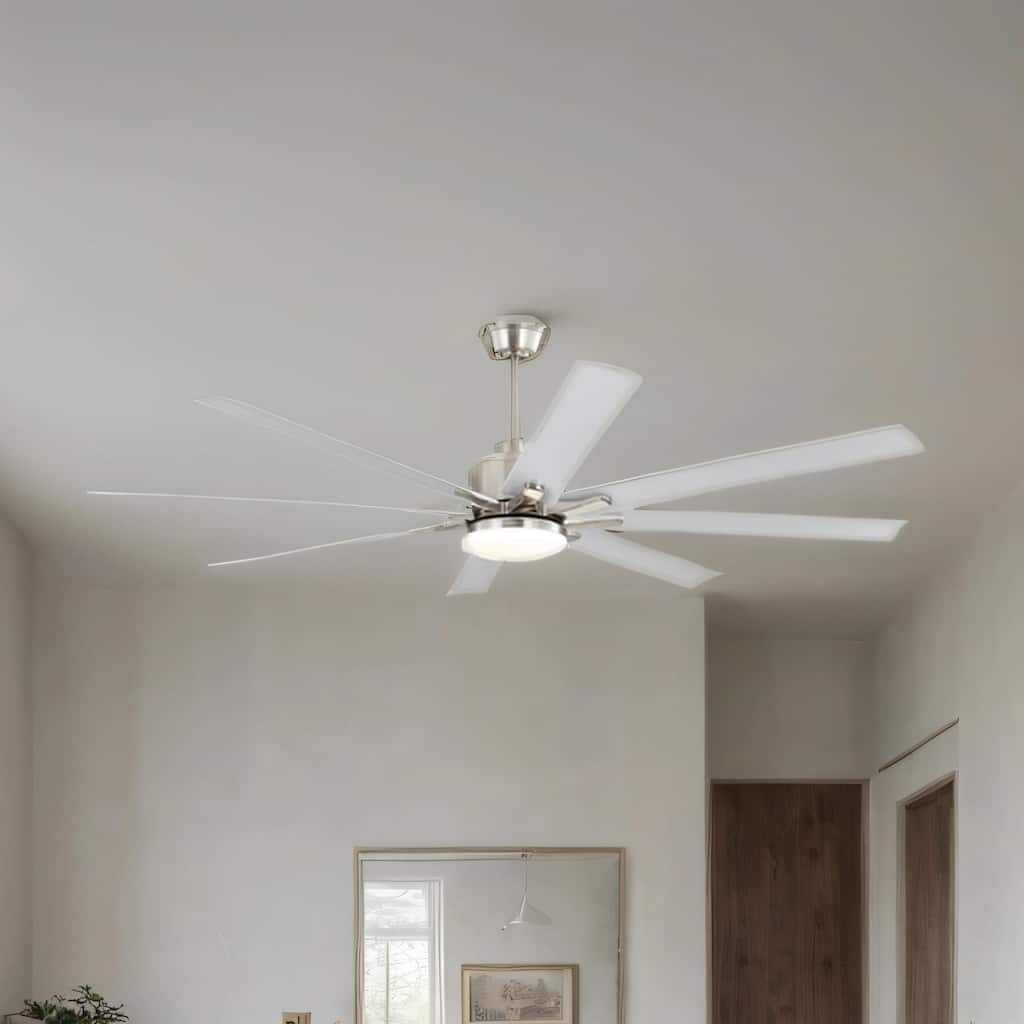 52" Ceiling Fan with Light - 6 Speeds, 8 ABS Blades, Voice Remote