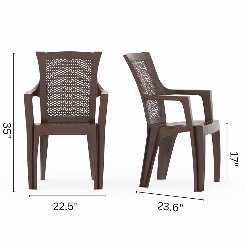 3-Piece Outdoor Bistro Set with Mira Chairs and Solora Table - Brown