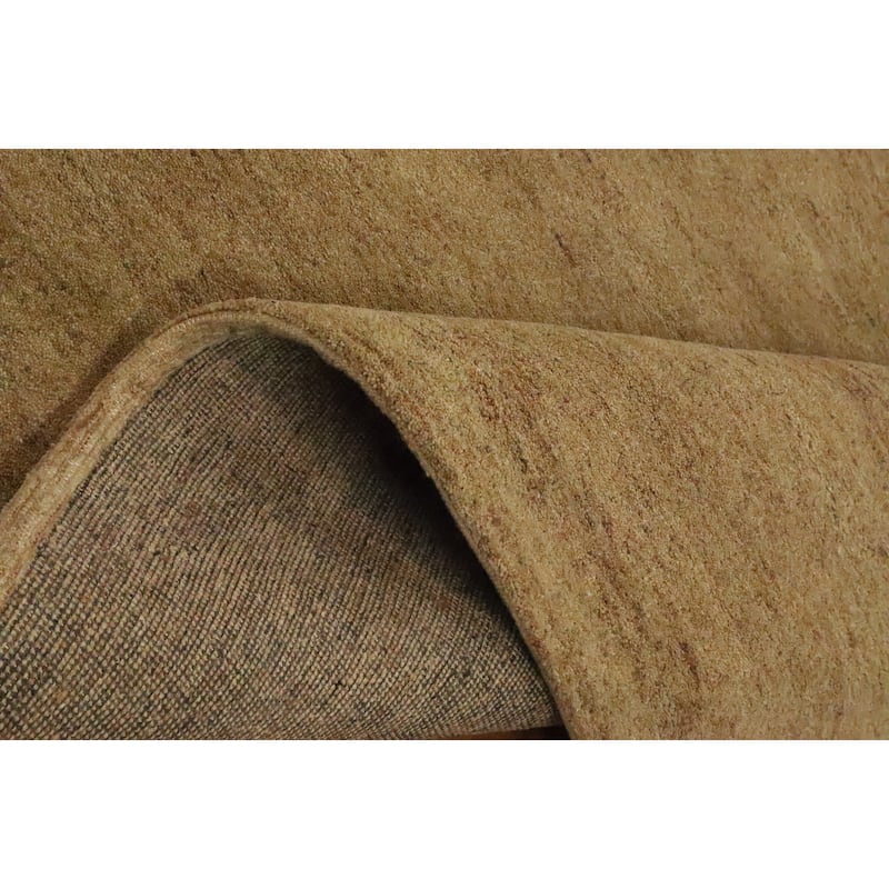 Hand Knotted Oriental 100% Wool Carpet Modern Solid Brown Gabbeh Area Rug - 11' 6'' X 8' 3''