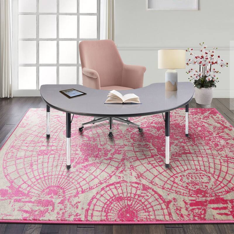 Modern Abstract Map Oriental Polypropylene Area Rug