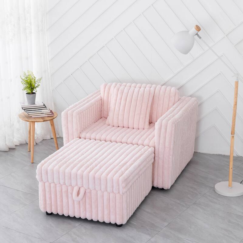 44.9"Soft Modular Sofa Single - Very Comfortable & Stylish. Matches 30.7" Ottoman with Hydraulic Lift. Ideal for Bedroo