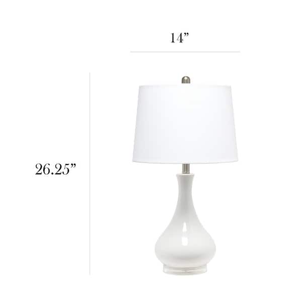 dimension image slide 2 of 4, 26.25 in. Aqua Ceramic Tear Drop Shaped Table Lamp