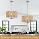 preview thumbnail 46 of 46, 5 - Light Dimmable Drum Chandelier Natural Rattan Bohemian & Coastal Pendant - 18.9 in