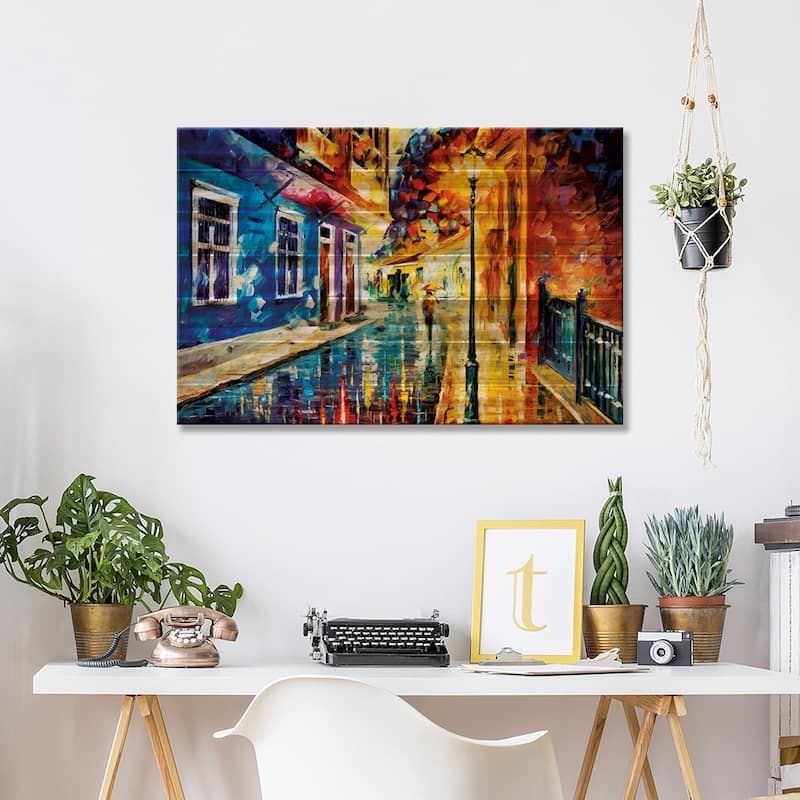 Quito Ecuador Print On Wood by Leonid Afremov - Multi-Color