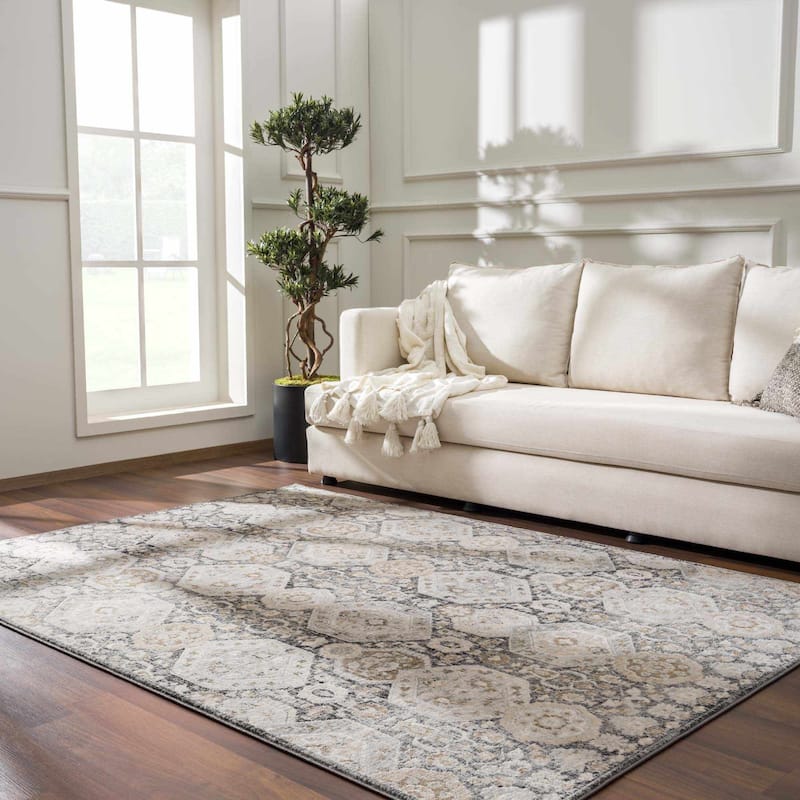 Hauteloom Bluffs Living Room, Bedroom Area Rug - Beige, Denim, Gray - 2' x 2'11"