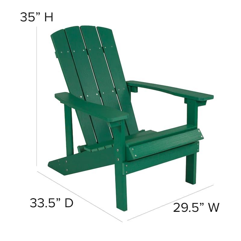 Outdoor All-Weather Poly Resin Wood Adirondack Chair - 29.5"W x 33.5"D x 35"H