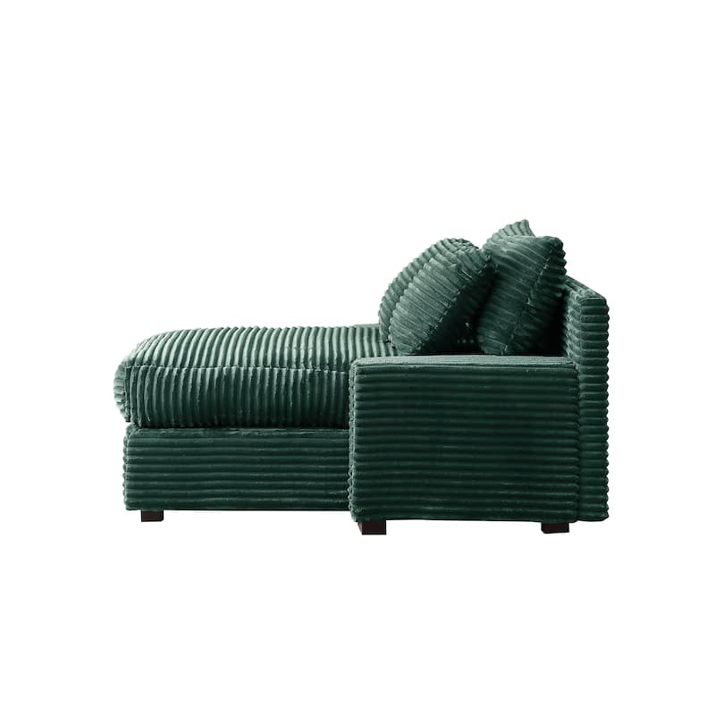 Corduroy Convertible Chair Bed with Removable Back Cushions (350lb)