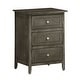 preview thumbnail 29 of 74, Daniel 3-drawer Transitional Wooden Nightstand Grey