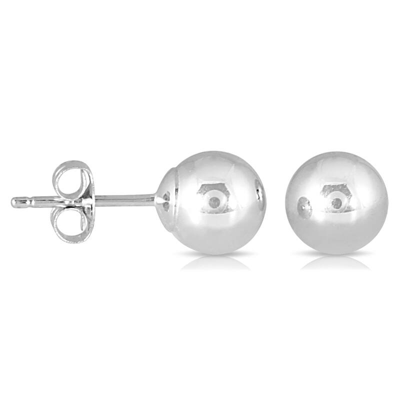 Marquee Jewels Women's 10k White Gold 6-millimeter Ball Stud Earrings