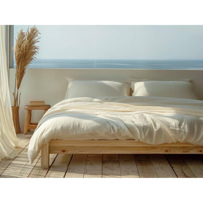 Sleep & Beyond Organic Cotton Percale Sheet Set Ivory