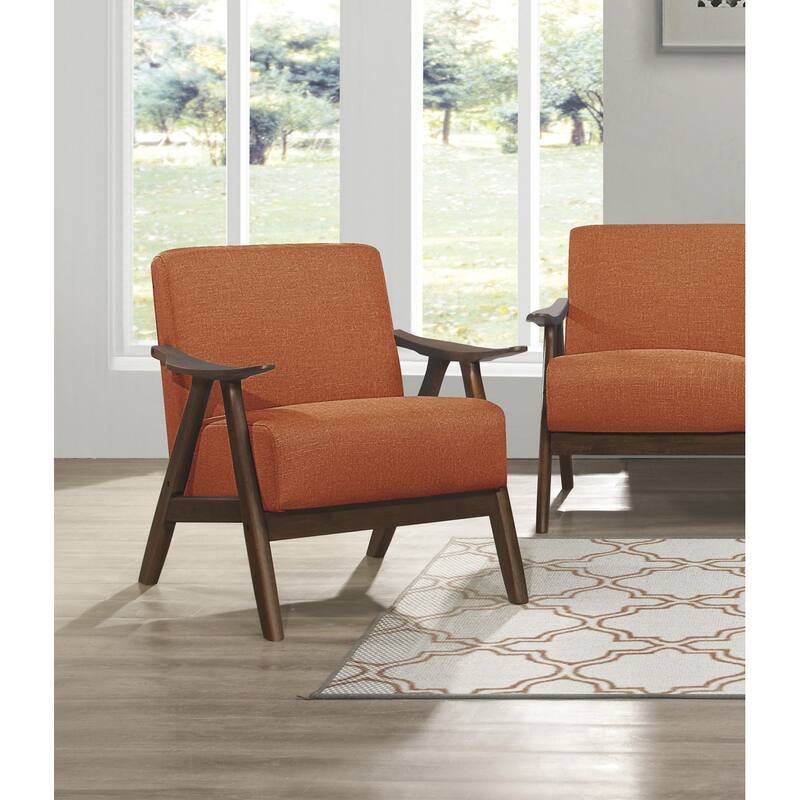Orange Modern Upholstered Armchair 1pc Accent Chair - Orange