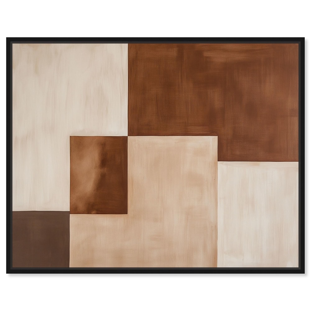 Cream and Brown Panels III Canvas by Art Remedy