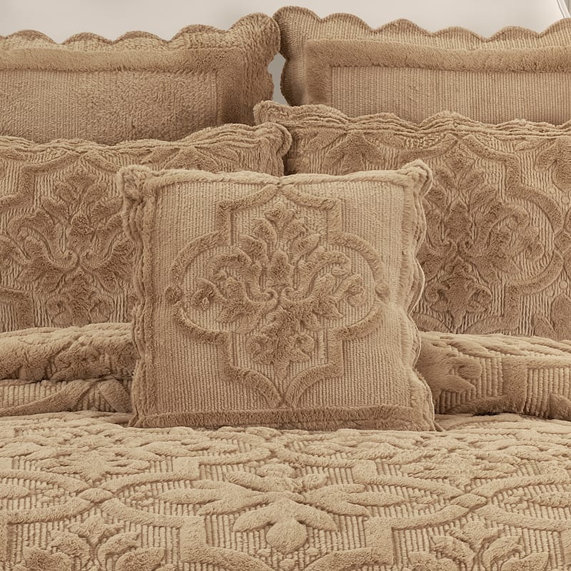 Teigen - Gold 18" Square Quilted Decorative Throw Pillow
