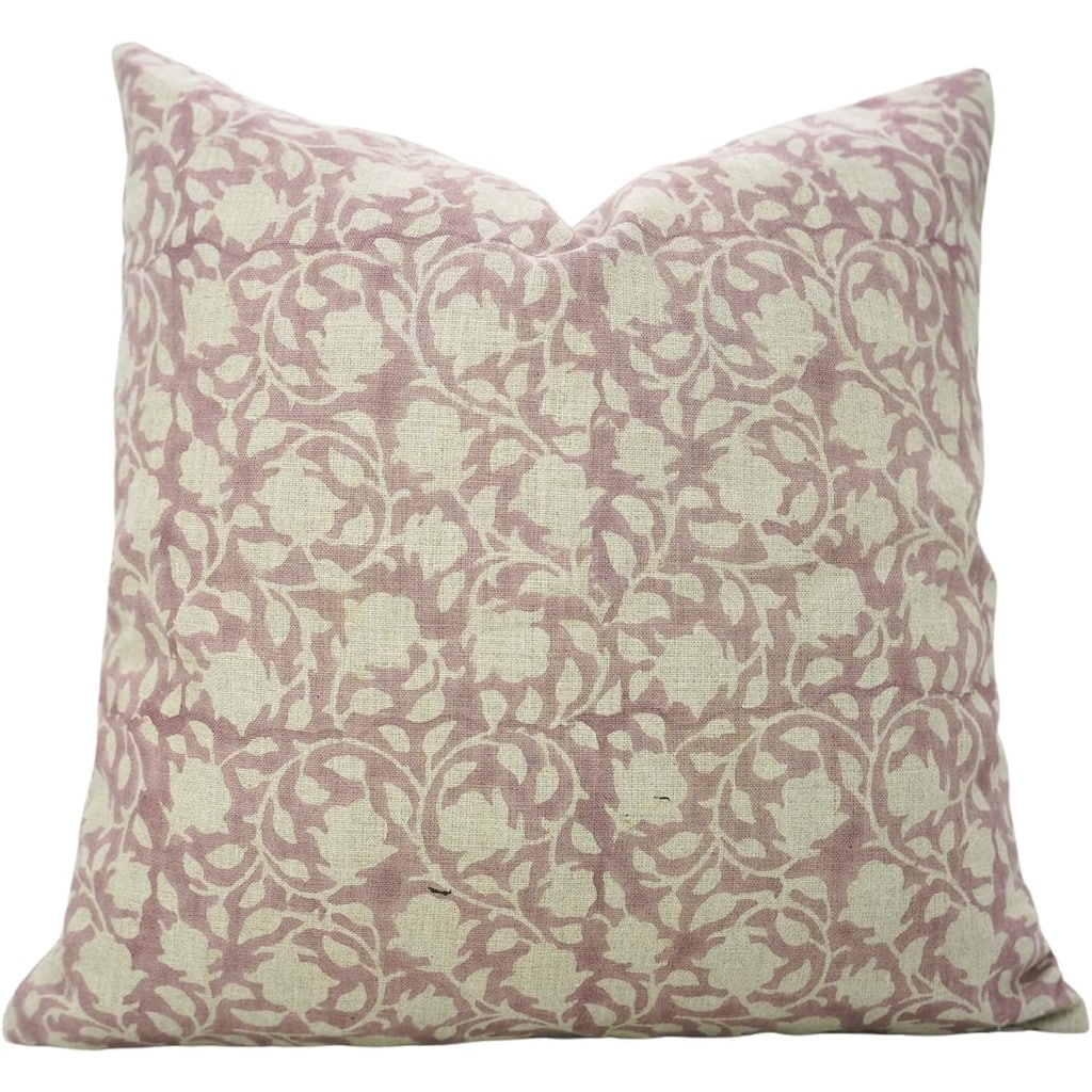 Fabdivine Light Purple Soft Pure Linen Fabric Bohemian Pillow Cover Decoration
